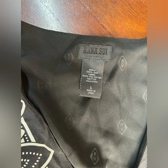 Anna Sui Black and White Geometric Mini Dress - Picture 6 of 8